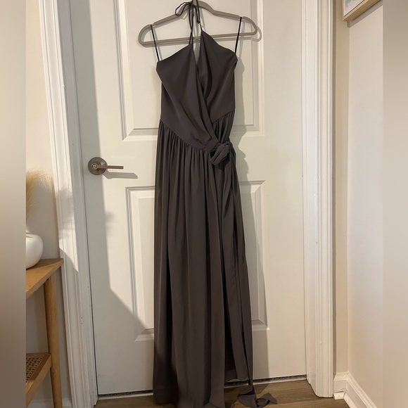 Joanna August Ceremony DC Halter Wrap Full Length Maxi Dress Gown Size XS - Picture 2 of 6